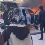 Qashqadaryoda YPX mashinasi yonib ketdi (video)