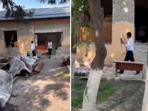 In Andijan, the school director was punished for students carrying desks (video)