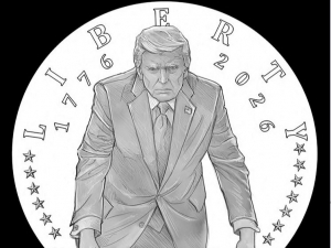 AQSHda Tramp tasviri tushirilgan tanga chiqariladi