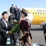 The President of Mongolia arrives in Samarkand