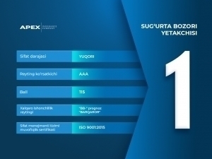 APEX INSURANCE – sug‘urta kompaniyalari reytingida peshqadam