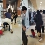 Two citizens quarrel in a shopping center in Tashkent