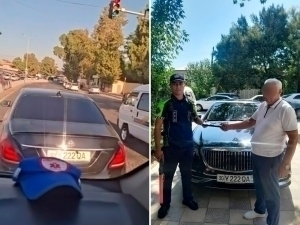 Тез ёрдамга йўл бермаган Mercedes ҳайдовчиси жазоланди (видео)