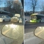 Toshkentda avtobus to‘xtab turgan Nexia bilan to‘qnashdi