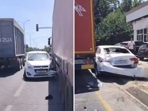 Toshkentda birvarakayiga 10 ta mashina YTHga uchradi (video)