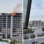 A fire broke out at a construction site in Tashkent
