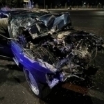 Mercedes becomes unrecognizable due to an accident in Tashkent 