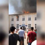Termizdagi maktabning ikkinchi qavati yonib ketdi (video)