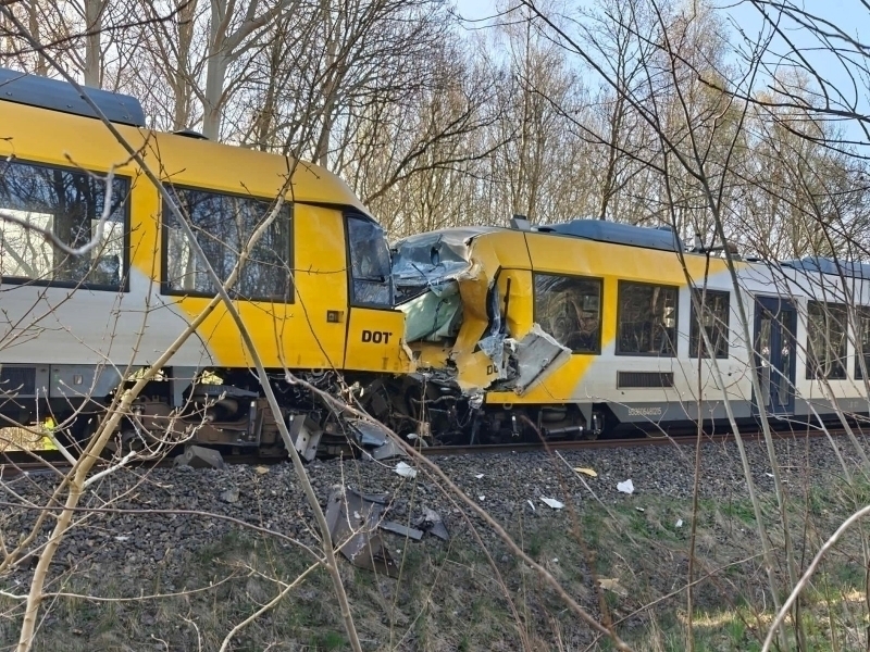 Daniyada ikkita poyezd to‘qnashdi. 17 kishi jarohatlandi (video)