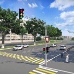 Traffic lights are installed at pedestrian crossings on two or more lane roads