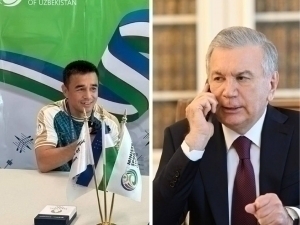 Mirziyoyev congratulates two-time Olympic champions by phone