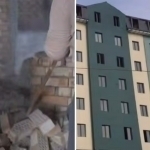 Construction was halted on a poorly built apartment building in Yangiyol (video)