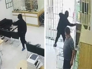 Самарқандда эркак қўлида бомба борлигини айтиб, банкни тўнамоқчи бўлди (видео)