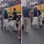 Er-xotin haydovchi bilan yo‘l talashib, janjallashdi (video)