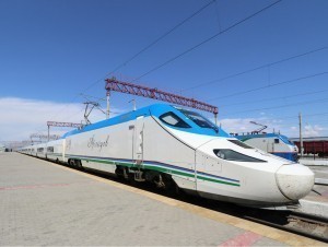 To what extent is the speed of trains increased in Uzbekistan?