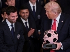 Messi Oq uyda Tramp bilan uchrashdi (video)