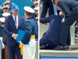 Байден саҳнада йиқилиб тушди (видео)