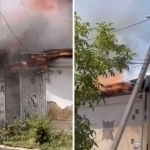 Toshkentda bir-biriga tutash qurilgan xonadonlarda yong‘in chiqdi (video)
