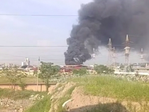 Тошкентдаги омборхонага ўт кетди (видео)