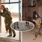 Ilhom Aliyev rafiqasi bilan molxonaga aylantirilgan masjidga oyoqyalang kirib, uning devorlarini o‘pdi