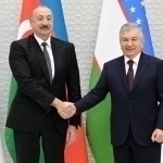 Mirziyoyev meets with Ilham Aliyev