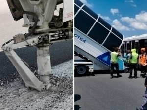 Таиландда самолёт 140 киши билан қаттиқ қўниб, шассиси синиб кетди