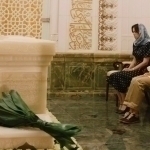 Lola Karimova visits her father's grave in Uzbekistan