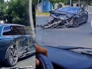 Accident occurs involving BYD, Spark and L9 in Tashkent