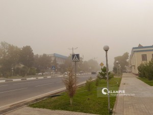 A dust storm is observed in Surkhandarya