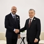 Mirziyoyev meets Charles Michel in Baku