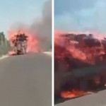 Navoiyda somon ortilgan traktor yonib ketdi (video)