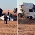Qozog‘istondagi dahshatli avtohalokatda 12 kishi halok bo‘ldi (video)