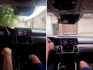 Farg‘onada 7-sinf o‘quvchisi otasining Kia’sini devorga urdi (video)