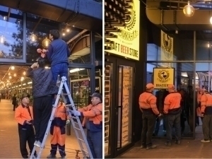 Курьер билан жанжалдан сўнг Brasserie ресторанининг ёзги майдончаси бузилди (видео)