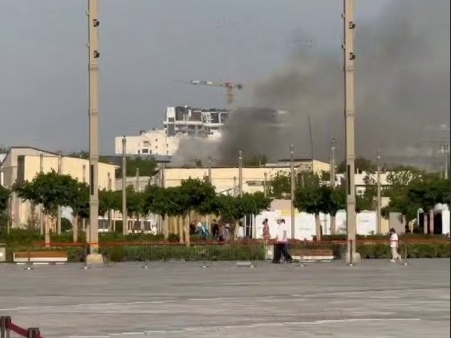 Fire breaks out at house near Center of Islamic Civilization (video)