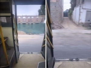 Avtobusni eshiklarni ochiq holda boshqargan haydovchi jazolandi (video) 