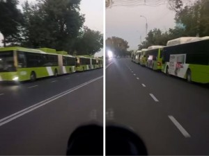 It was found out why buses are lined up at gas stations