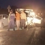 Car carrying cotton pickers back from the harvest met experiences an accident