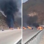4 cars were involved in an accident and burned on the 