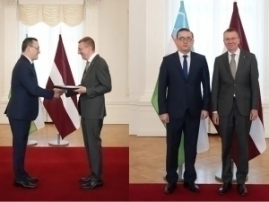 O‘zbekiston elchisi Latviya Prezidentiga ishonch yorliqlarini topshirdi
