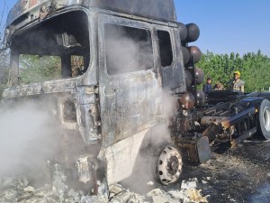 A truck caught fire in Samarkand