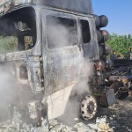 A truck caught fire in Samarkand