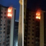 Toshkentda lifti qulagan “dom”da yong‘in chiqdi (video)
