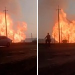 Қорақалпоғистондаги газ қувурида ёнғин содир бўлди (видео)