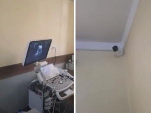 A surveillance camera has been placed in the Ultrasound examination room of the medical association in Andijan