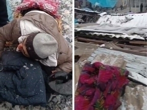 Market stall collapses onto vendor in Andijan (video)