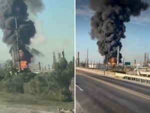 Texasdagi neft zavodida kuchli portlash sodir bo‘ldi (video)