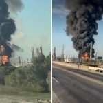 Texasdagi neft zavodida kuchli portlash sodir bo‘ldi (video)