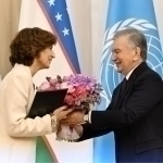 Mirziyoyev awards Audrey Azoulay