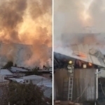 Houses in Tashkent catch fire (video)